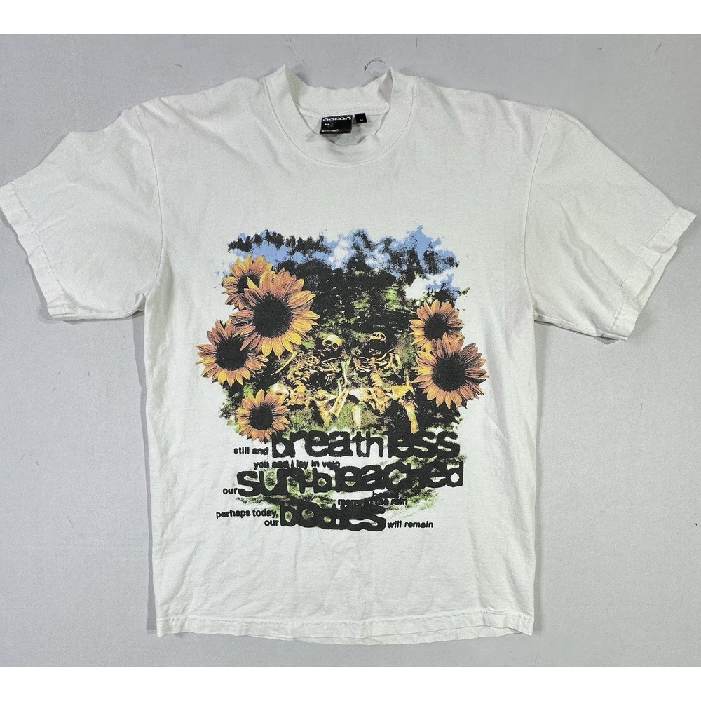 Dread Neurosystem Sunflower Skeleton Graphic T-Shirt White Men's M‎